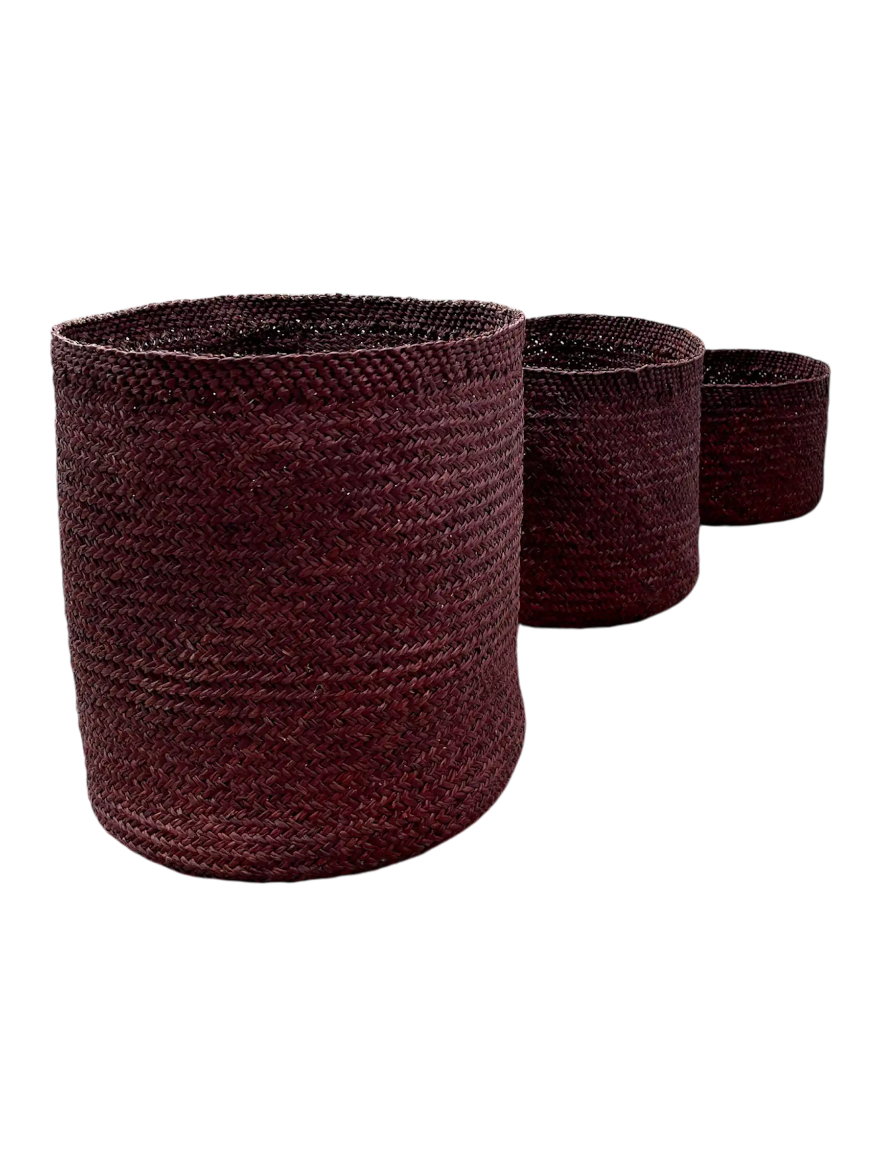3 Sets Of Dark Burgundy Storage Basket